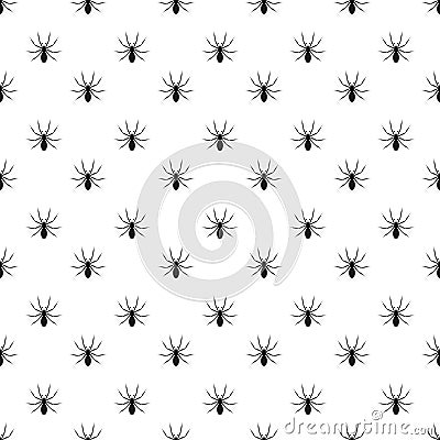 Black dense detail isolated realistic spider insect Halloween pattern on white Vector Illustration