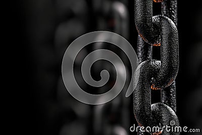 Black Diagonal Chain in Blockchain Concept Stock Photo