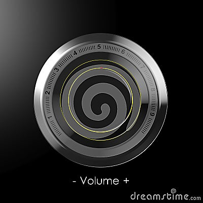 Black dial volume control Stock Photo