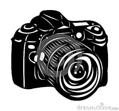 Black digital camera Vector Illustration