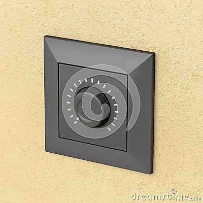 Black dimmer light switch Stock Photo