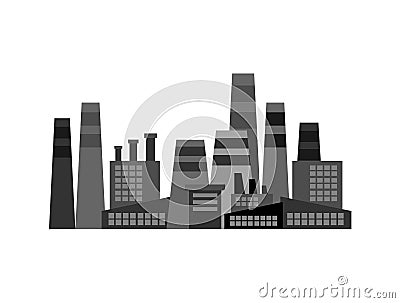 black dirty factory. Ironworks sign isolated. Vector illustration Vector Illustration