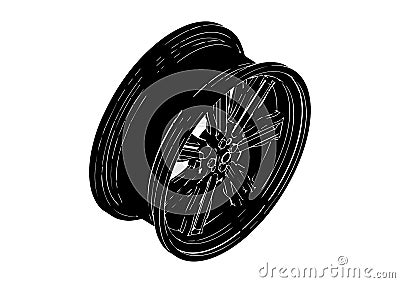 Black disk wheel Vector Illustration