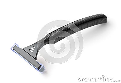 Black disposable shaving razor Stock Photo