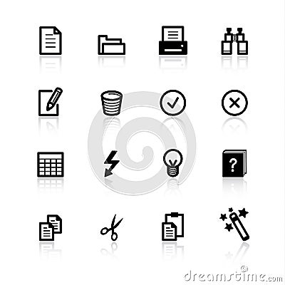 Black document icons Vector Illustration