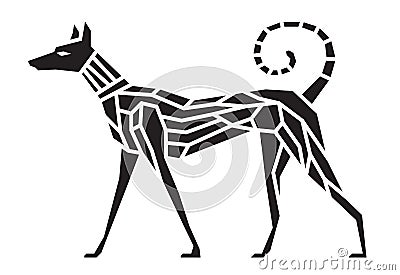 Black dog symbol abstract sharp art vector design Vector Illustration