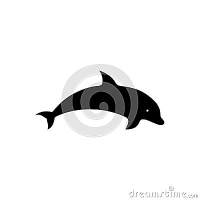 Black dolphin shape vector illustration isolated on white Vector Illustration