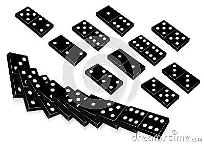 Black domino Cartoon Illustration