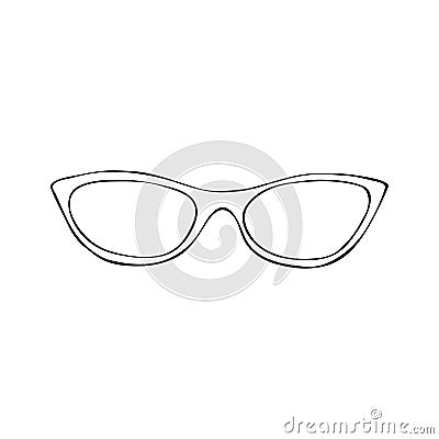 Black doodle glasses icon. Eyeglasses and sunglasses illustration Vector Illustration