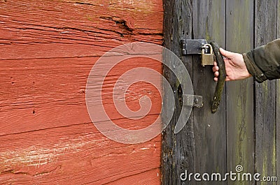 Black door handle Stock Photo