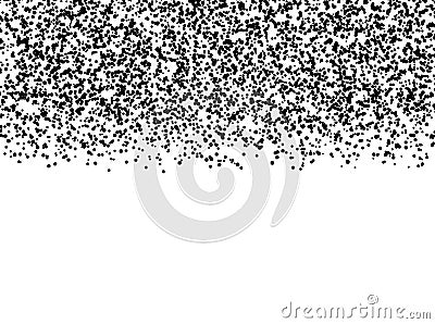 Black dots falling from sky. Abstract background. Vector Illustration