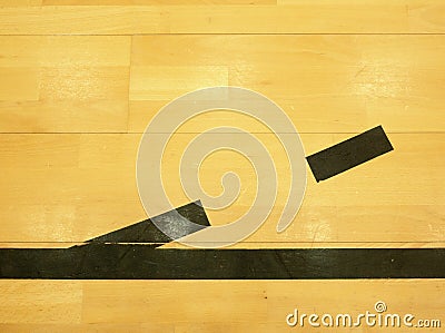 Black dotted lines in hall playground. Schooll gym hall Stock Photo