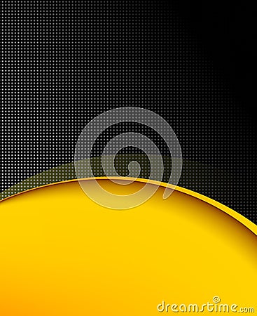 Black dotted and yellow background composition for business design Vector Illustration