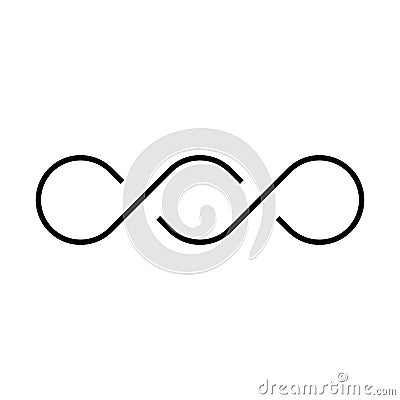 Black double infinity vector symbol Vector Illustration