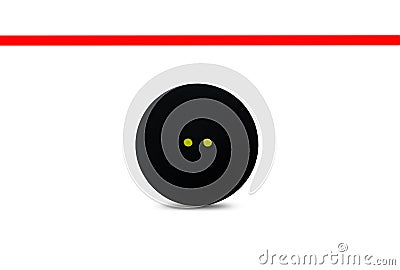 A black double yellow dot squash ball Stock Photo