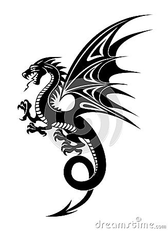 Black dragon Vector Illustration