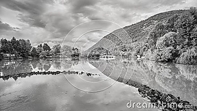 Black Dragon Pool in Jade Spring Park, China. Stock Photo