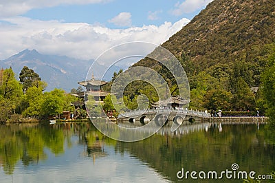 Black dragon pool, Lijiang, China Stock Photo