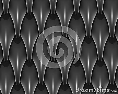 Black dragon scales seamless background texture Vector Illustration