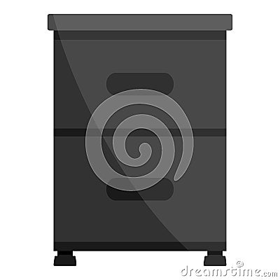 Black drawer icon, cartoon style Vector Illustration