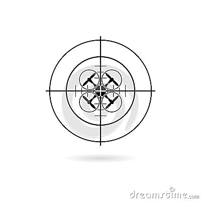 Black Drone Target Logo or icon Vector Illustration