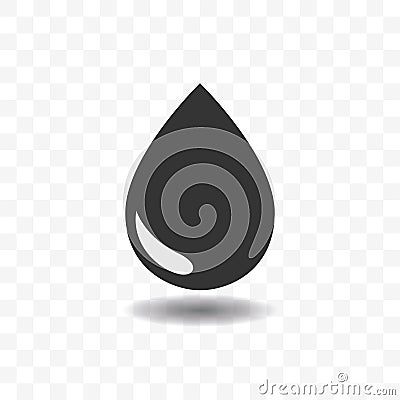 Black drop or rain icon design concept. Vector Illustration