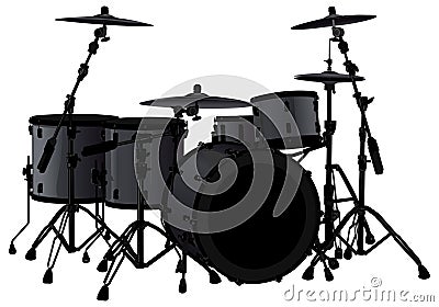Black Drum Vector Illustration