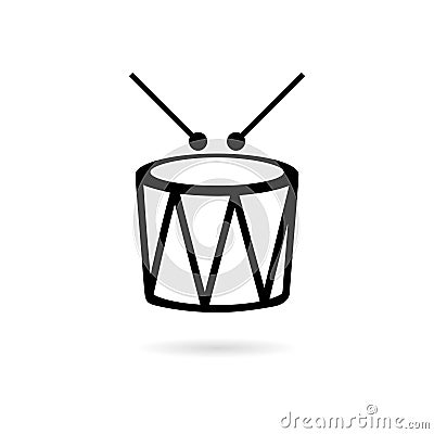 Black Drum icon or logo, Snare graphic Stock Photo