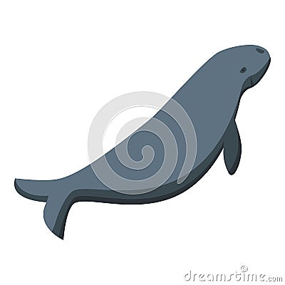 Black dugong icon isometric vector. Ocean baby Vector Illustration