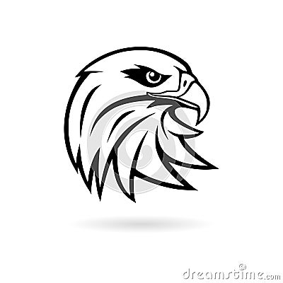 Black Eagle mascot logo for sport team, Eagle head icon or logo Vector Illustration