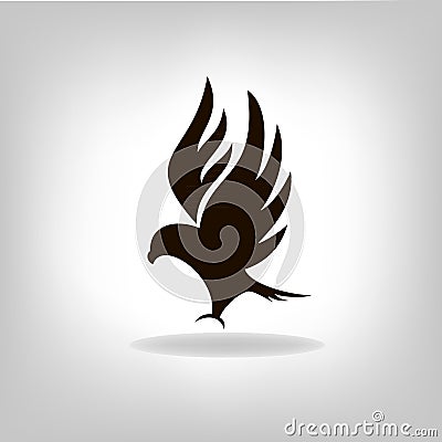 Black eagle with outstretched wings Vector Illustration