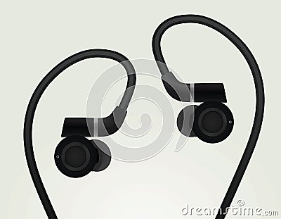 Black earphones Vector Illustration