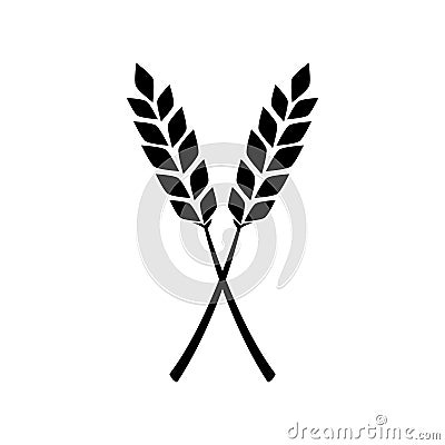 Black ears of wheat. Vector illustration on white isolated background Vector Illustration