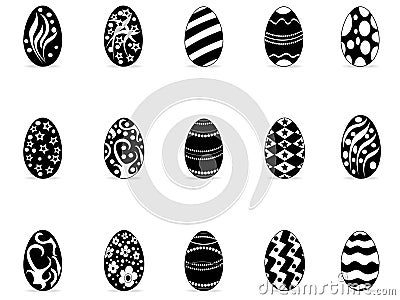 Black easter egg icons Vector Illustration