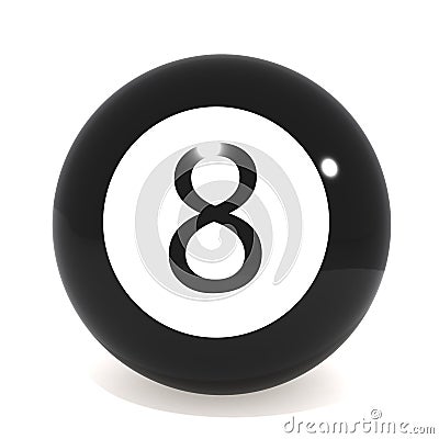 Black Eight billiard ball 3d illustration Cartoon Illustration