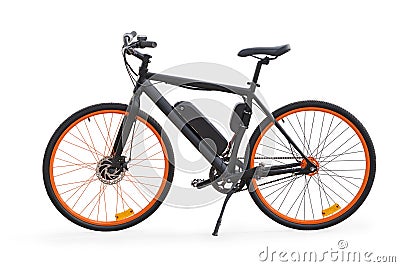 Black electric bike isolated with clipping path Stock Photo