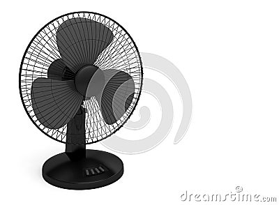 Black electric fan blown cold wind Stock Photo