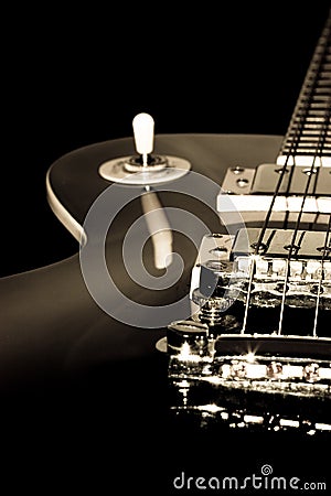 Black Electric Guitar Stock Photo