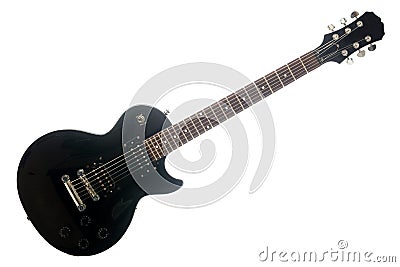 Black Electric Guitar Stock Photo