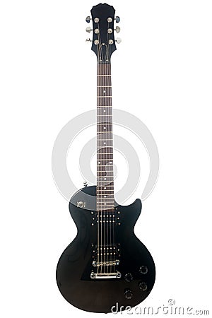 Black Electric Guitar Stock Photo