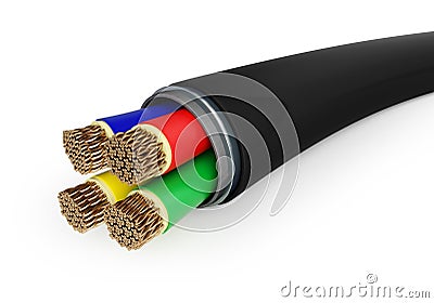 Black electrical cable Stock Photo