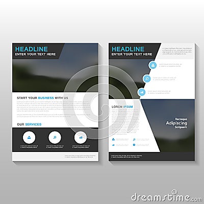 Black elegance Vector Leaflet Brochure Flyer business proposal template design, book cover layout design, Abstract black template Vector Illustration