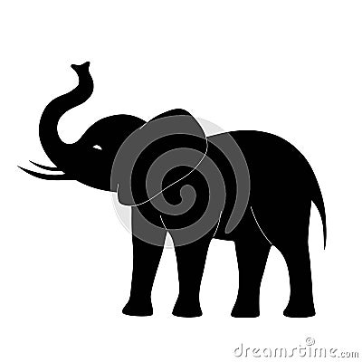 Black elephant icon symbol silhouette Vector Illustration