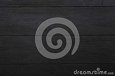 Black empty blank wooden background, painted dark table desk surface, wood texture boards with copy space, top view Stock Photo