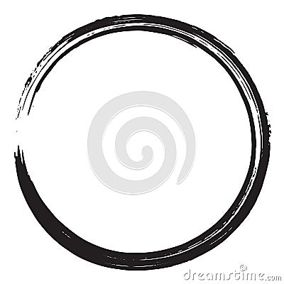 Black Enso Zen Brush Illustration Vector Illustration