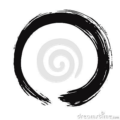 Black Enso Zen Vector Brush Vector Illustration