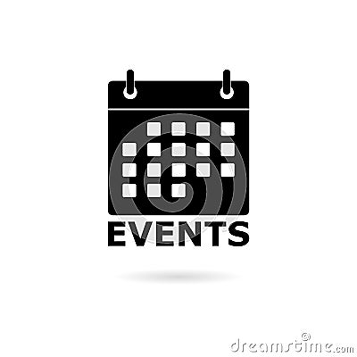 Black Events logo calendar icon Stock Photo