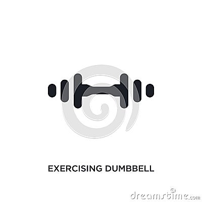 black exercising dumbbell isolated vector icon. simple element illustration from gym and fitness concept vector icons. exercising Vector Illustration