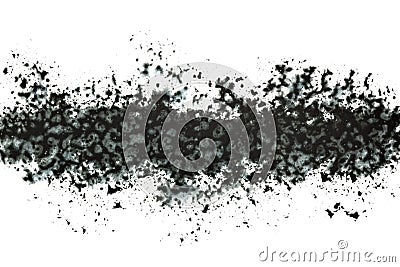 Black expressive stripe with spashes and blots Stock Photo