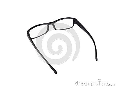 Black Eye Glasses on white Stock Photo